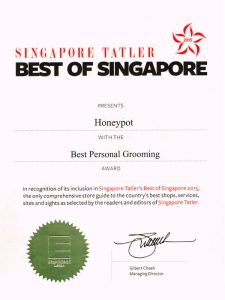 Honeypot Singapore Tatler Grooming Award